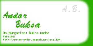 andor buksa business card